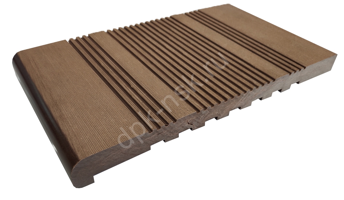Ступень ДПК Wooden шоколад полнотелая 320х20х4000 мм