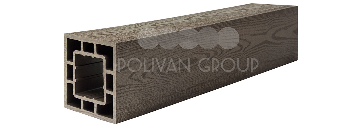 Polivan Group Столб опорный (текстура дерева или 3D фактура мелкой полоски) цвет темно-коричневый